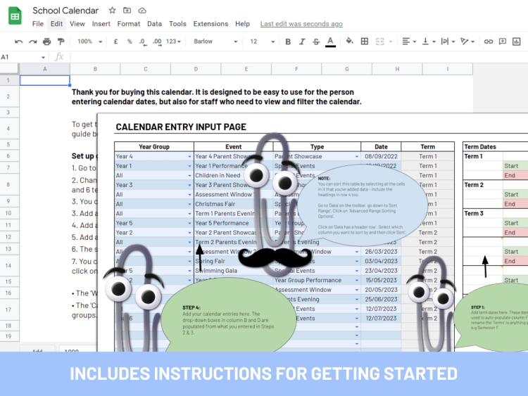Editable School Calendar Manager | 2025/2026 | Google Sheets Template - Image 2