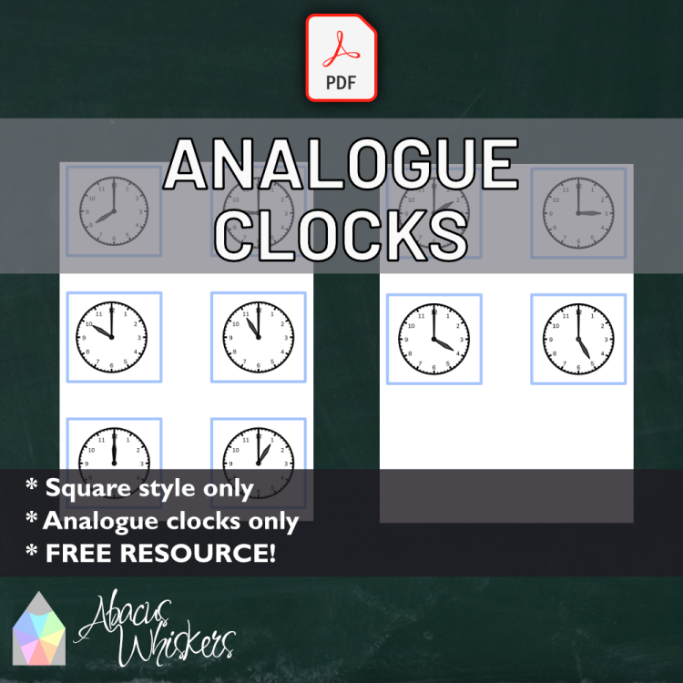 Hourly Analogue Clocks Printable