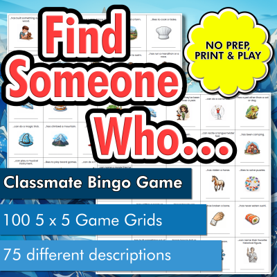 Find Someone Who... Classmate Bingo | Ice Breaker | Back To School