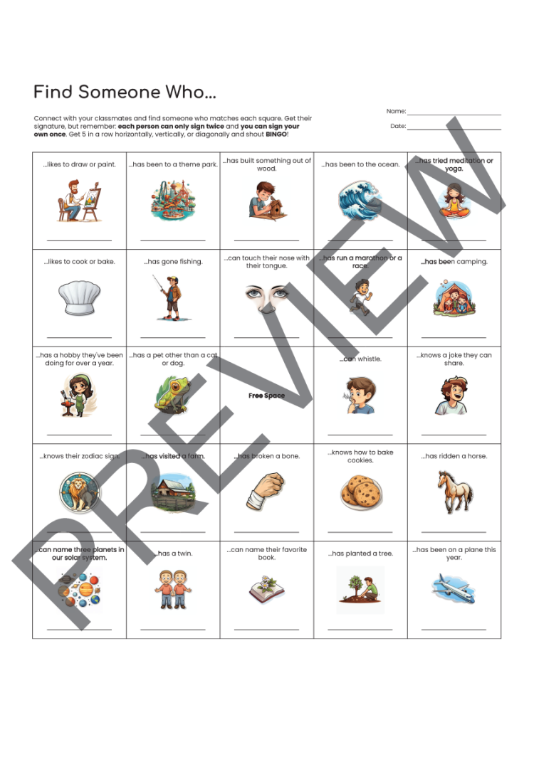 Find Someone Who... Classmate Bingo | Ice Breaker | Back To School - Image 5