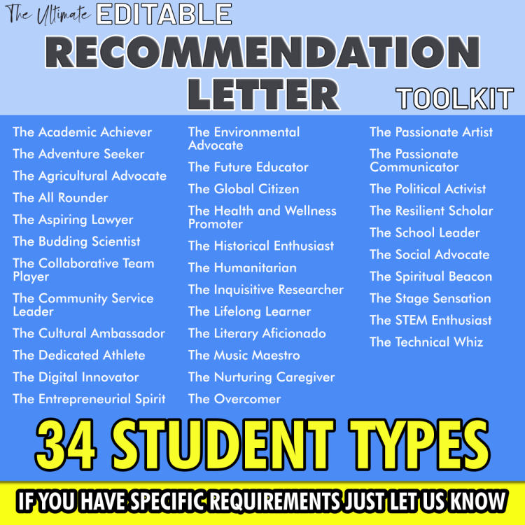 Ultimate Recommendation Letter Toolkit: Tailored Templates for Every Student - Image 2