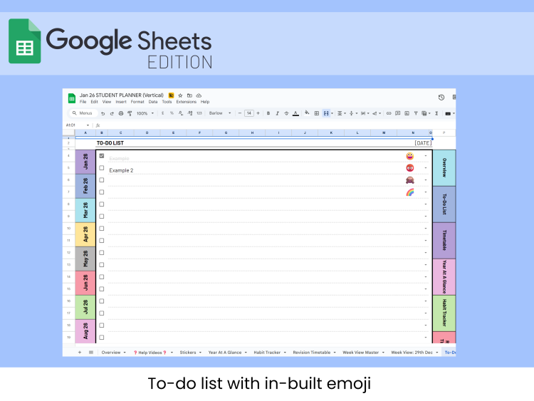 The Ultimate Editable Student Planner & Monthly Calendar | 2026 and beyond | Google Sheets Template - Image 6